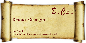 Droba Csongor névjegykártya